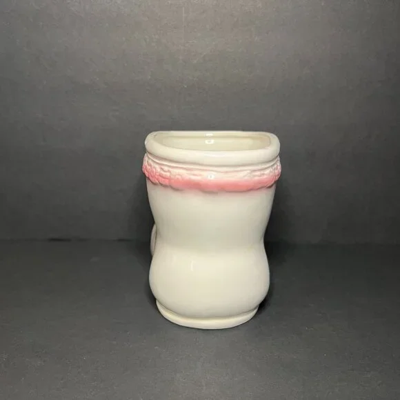 Vintage R.B.C. Ceramic Pink White & Blue Floral Boot Flowerpot Planter 4.25" - Picture 5 of 9